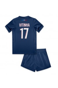 Paris Saint-Germain Vitinha #17 Jalkapallovaatteet Lasten Kotipeliasu 2024-25 Lyhythihainen (+ Lyhyet housut)